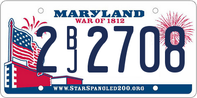 MD license plate 2BJ2708