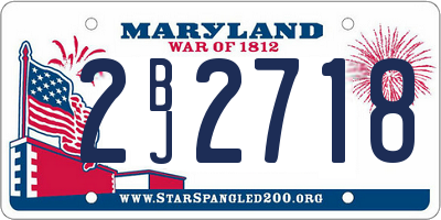 MD license plate 2BJ2718