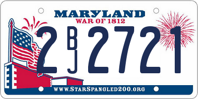 MD license plate 2BJ2721