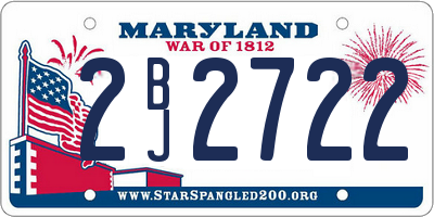 MD license plate 2BJ2722