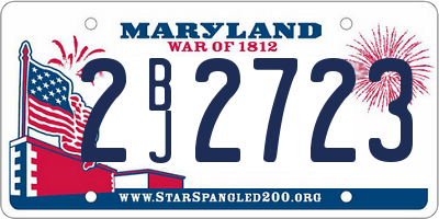 MD license plate 2BJ2723