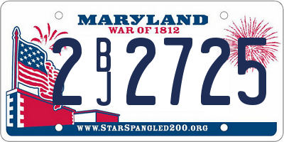 MD license plate 2BJ2725
