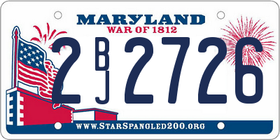MD license plate 2BJ2726
