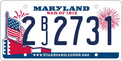 MD license plate 2BJ2731