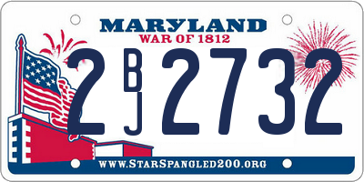 MD license plate 2BJ2732