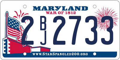 MD license plate 2BJ2733