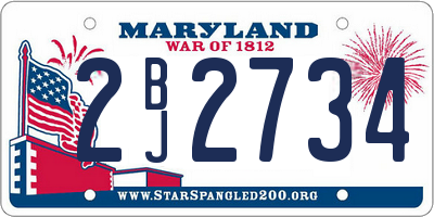 MD license plate 2BJ2734