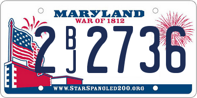 MD license plate 2BJ2736