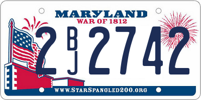 MD license plate 2BJ2742