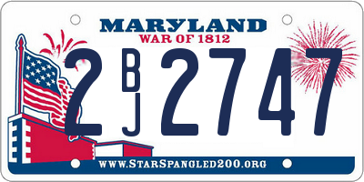 MD license plate 2BJ2747