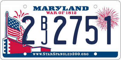MD license plate 2BJ2751