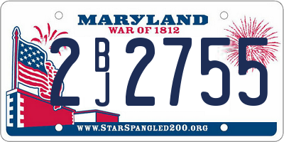 MD license plate 2BJ2755