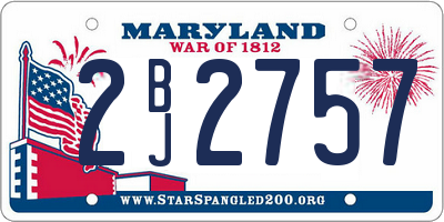 MD license plate 2BJ2757