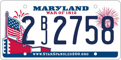 MD license plate 2BJ2758
