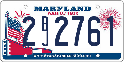 MD license plate 2BJ2761