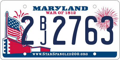 MD license plate 2BJ2763