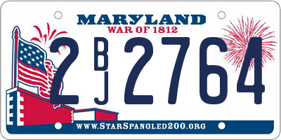 MD license plate 2BJ2764