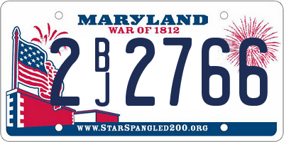 MD license plate 2BJ2766