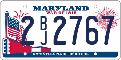 MD license plate 2BJ2767