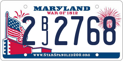 MD license plate 2BJ2768