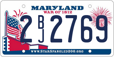 MD license plate 2BJ2769