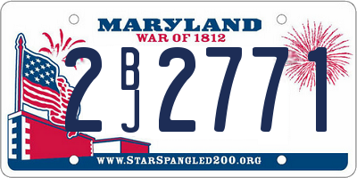 MD license plate 2BJ2771