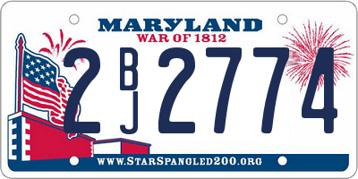 MD license plate 2BJ2774