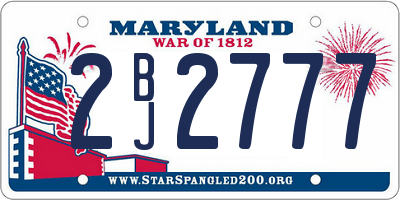 MD license plate 2BJ2777