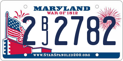 MD license plate 2BJ2782