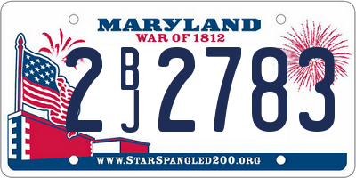 MD license plate 2BJ2783