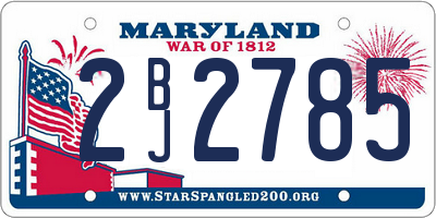MD license plate 2BJ2785