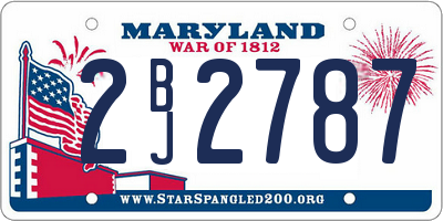 MD license plate 2BJ2787