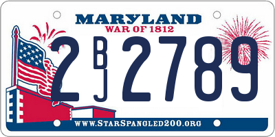 MD license plate 2BJ2789