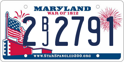 MD license plate 2BJ2791