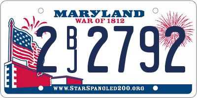 MD license plate 2BJ2792