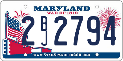 MD license plate 2BJ2794