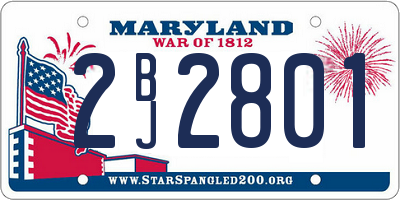 MD license plate 2BJ2801