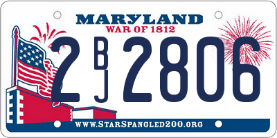 MD license plate 2BJ2806