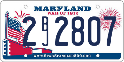 MD license plate 2BJ2807