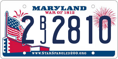 MD license plate 2BJ2810
