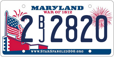MD license plate 2BJ2820