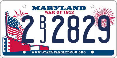 MD license plate 2BJ2829