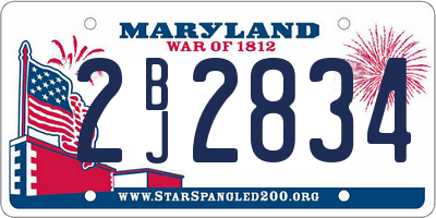 MD license plate 2BJ2834