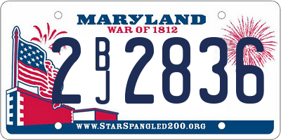 MD license plate 2BJ2836