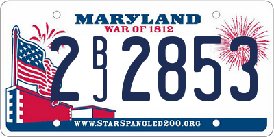 MD license plate 2BJ2853
