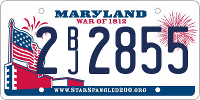 MD license plate 2BJ2855