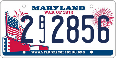 MD license plate 2BJ2856