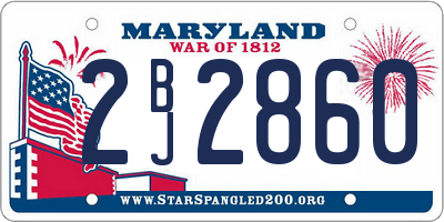 MD license plate 2BJ2860