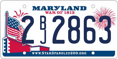 MD license plate 2BJ2863