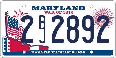 MD license plate 2BJ2892
